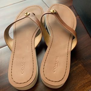 NIB Coach leather flip flops